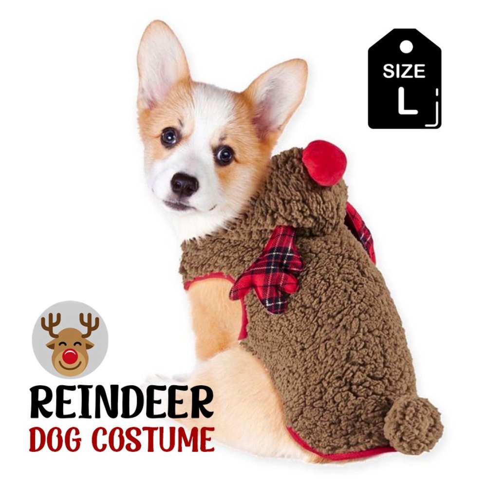 Reindeer Dog Holiday Costume (Size L)
